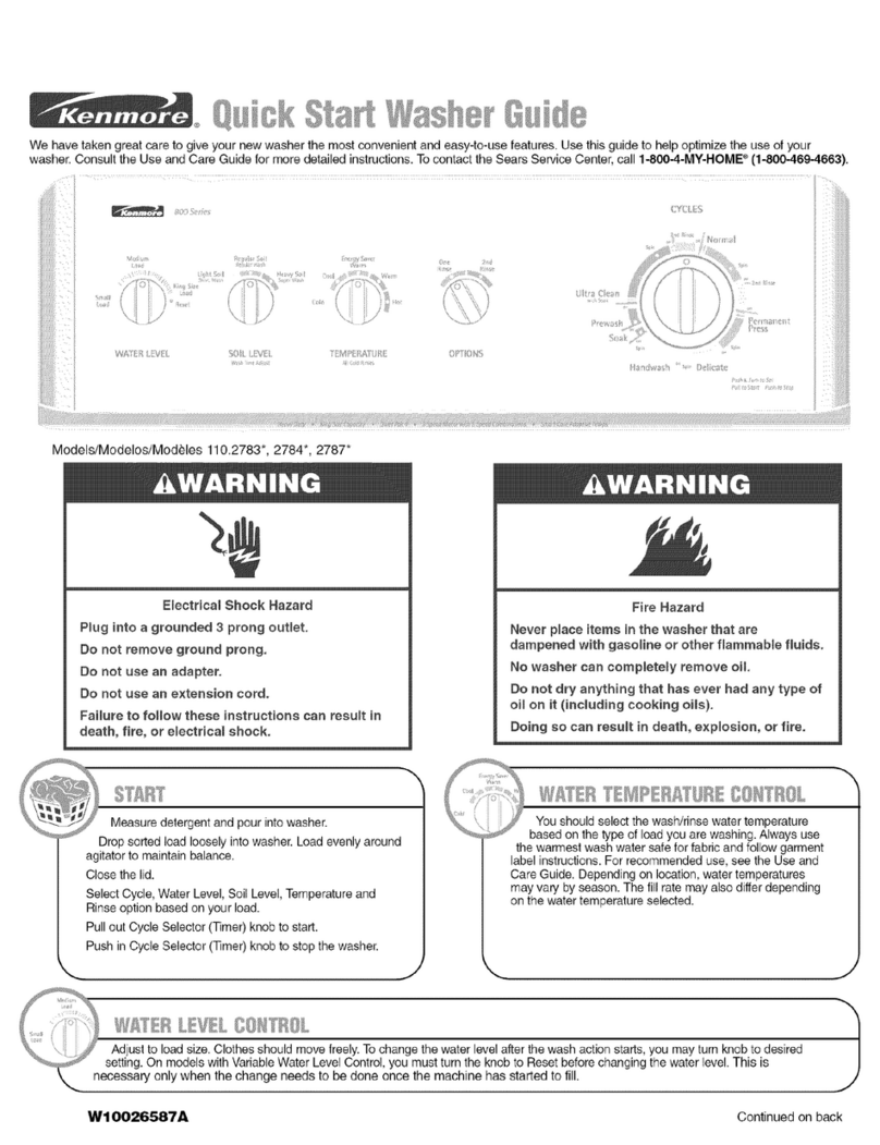 Kenmore 800 Series User manual