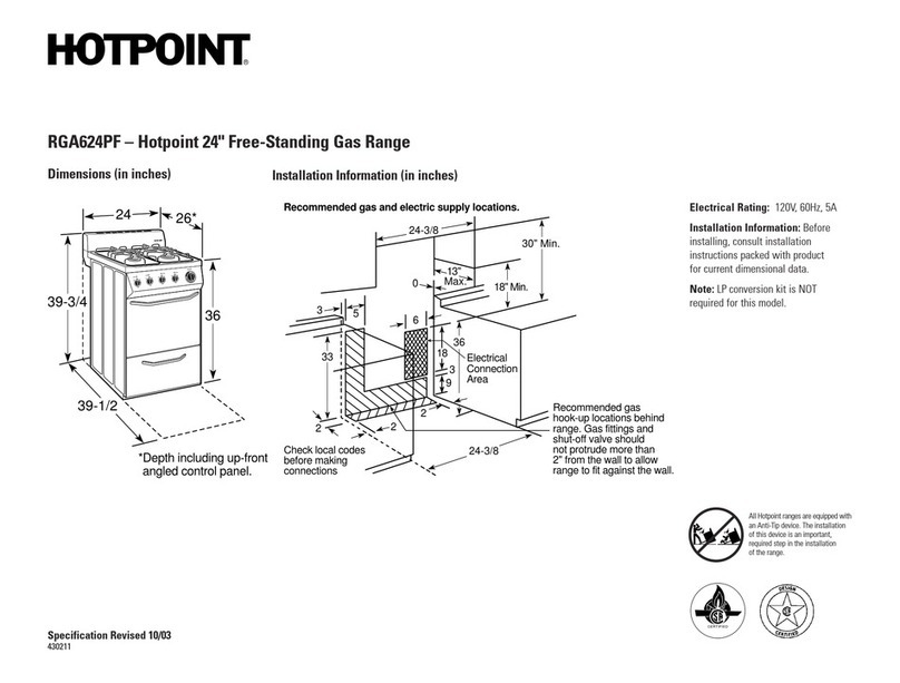 Hotpoint RGA624PF User instructions Hotpoint RGA624PF User instructions