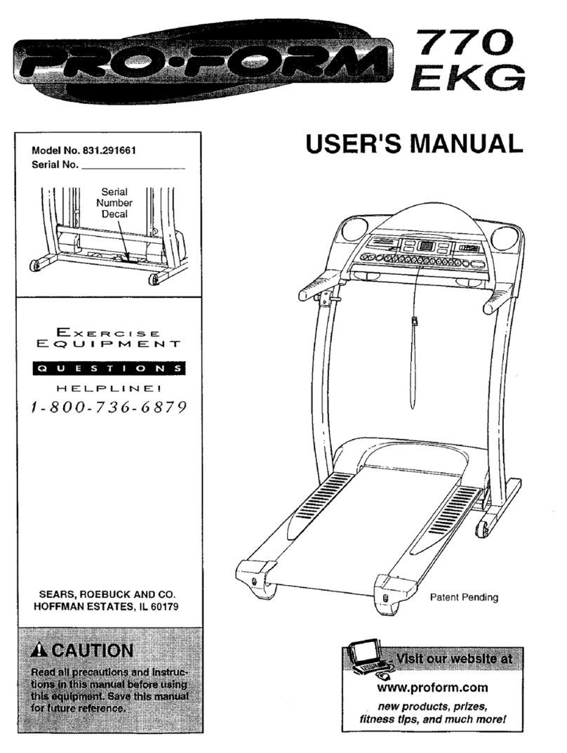 Pro-Form 770 Ekg Treadmill User manual