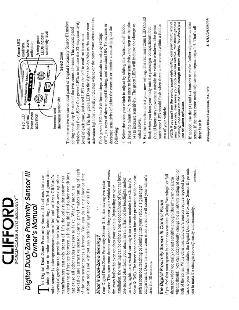 Clifford AvantGuard 3 owner's guide