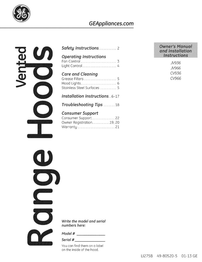 GE Appliances JV936 operating instructions