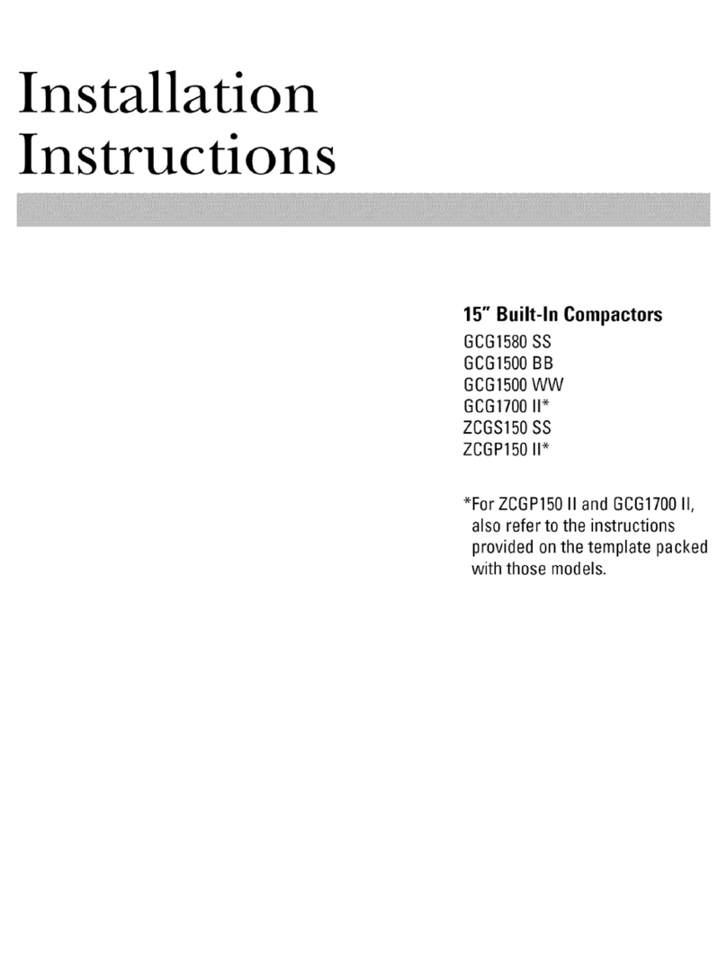 GE GCG1700II Installation guidedisposers & compactors