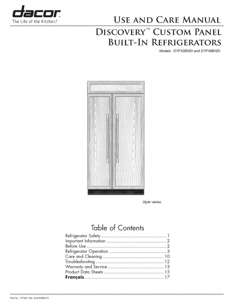 Dacor 107309 Use & care manual
