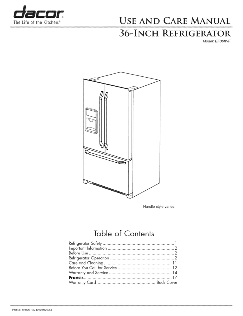 Dacor 106622 User manual