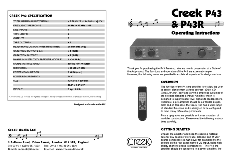 Creek Audio P43 User manual