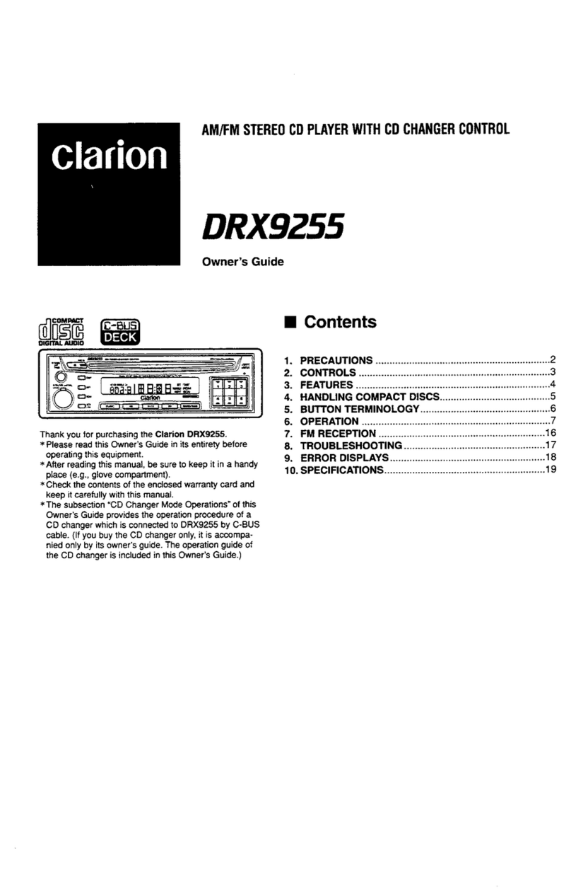 Clarion DRX9255 owner's guide