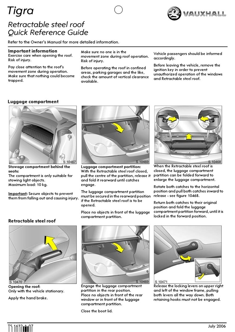 Vauxhall 2009 Tigra Quick reference guide