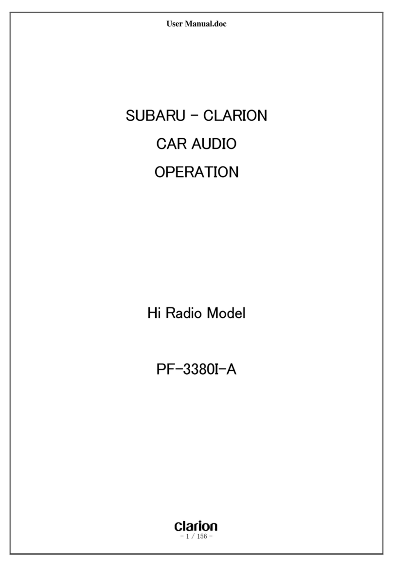 Clarion SUBARU PF-3380I-A User manual