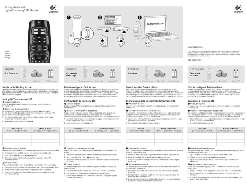 Logitech Harmony 300 User manual