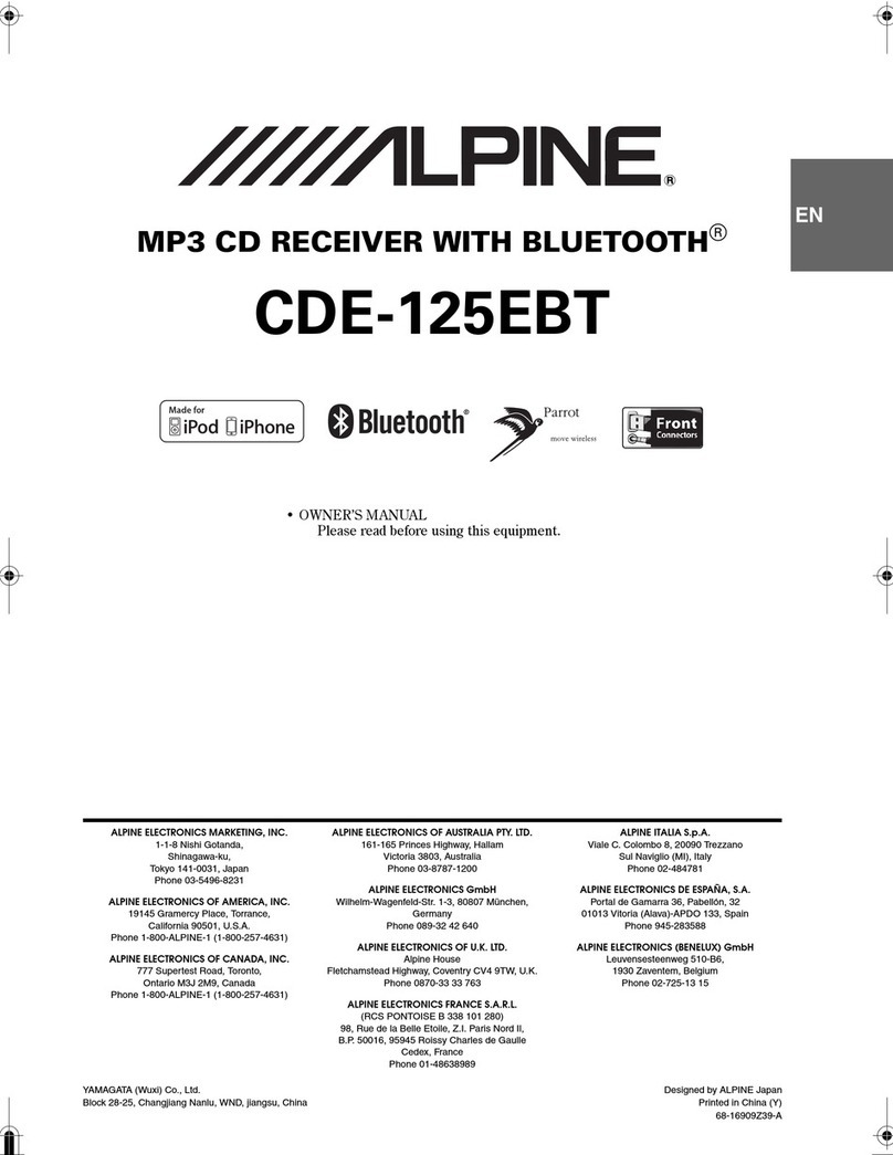Alpine CDE-125EBT User manual
