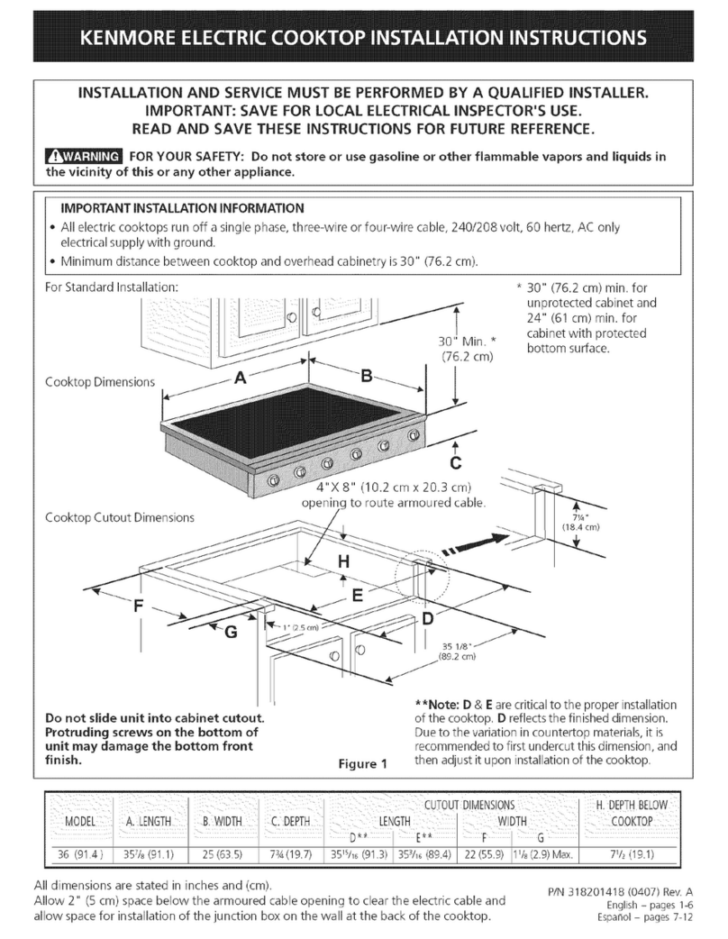 Kenmore 318201418 installation instructions
