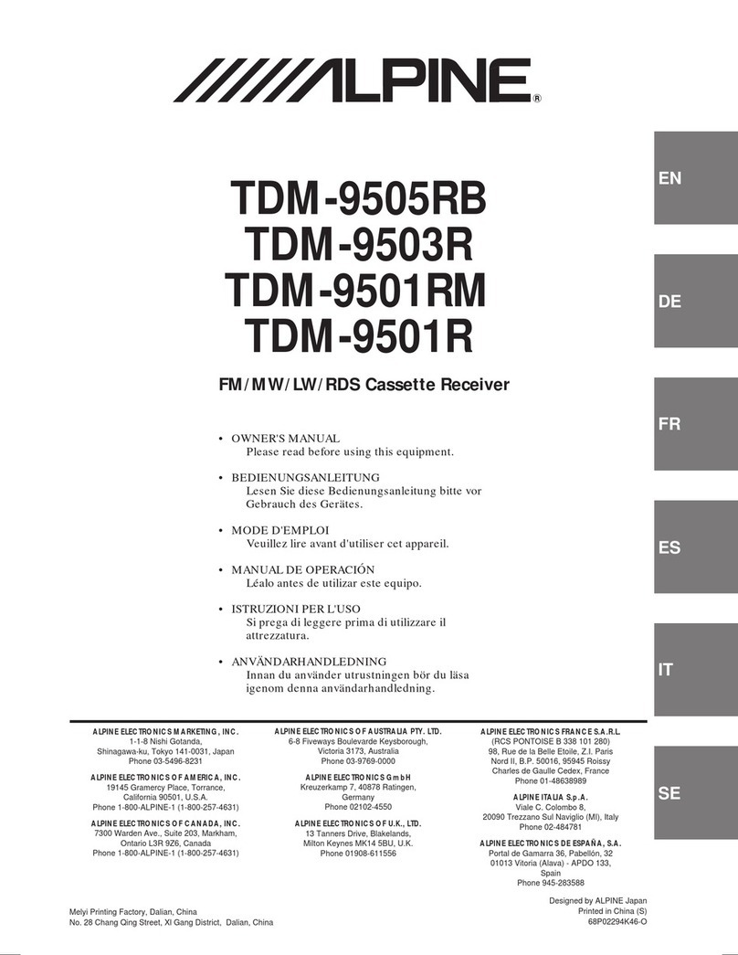 Alpine TDM-9505RB owner's manual