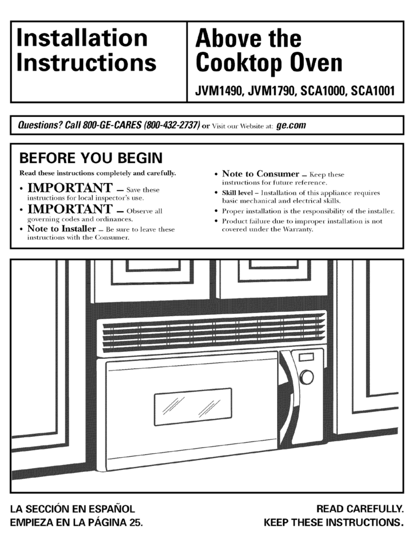 GE Profile Spacemaker JVM1490 installation instructions