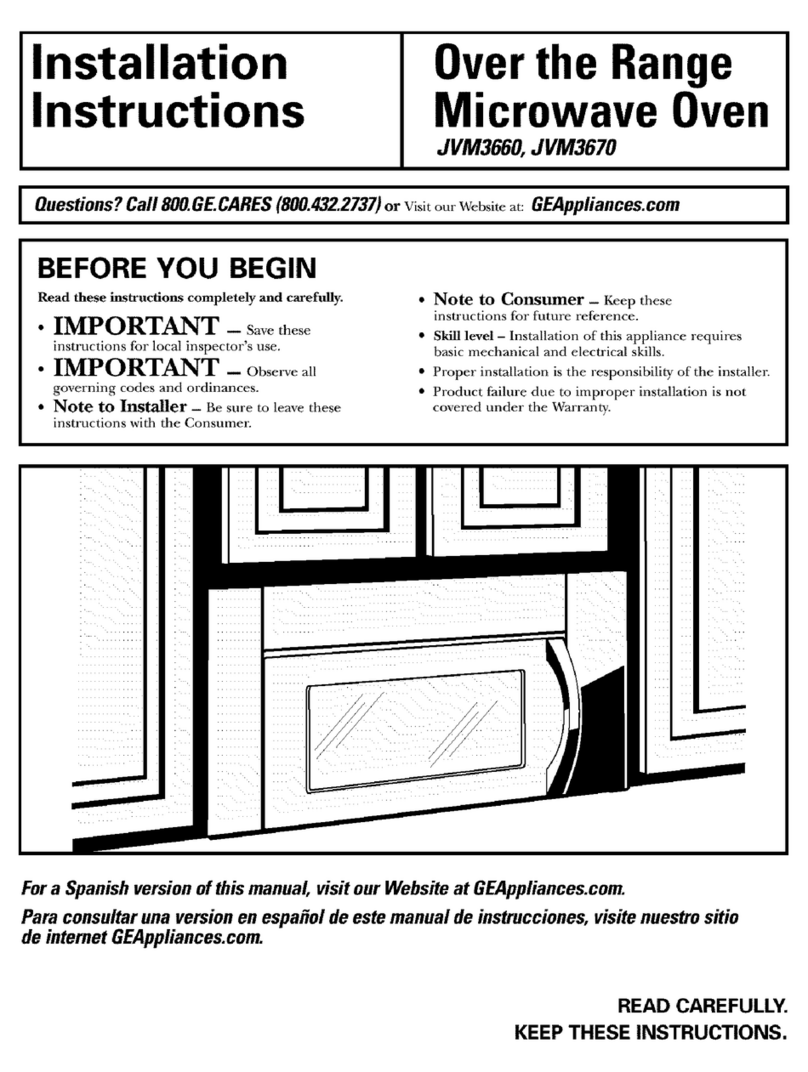 GE SpacemakerXL JVM3660 User manual