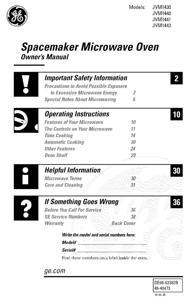 GE JVM1430 owner's manual