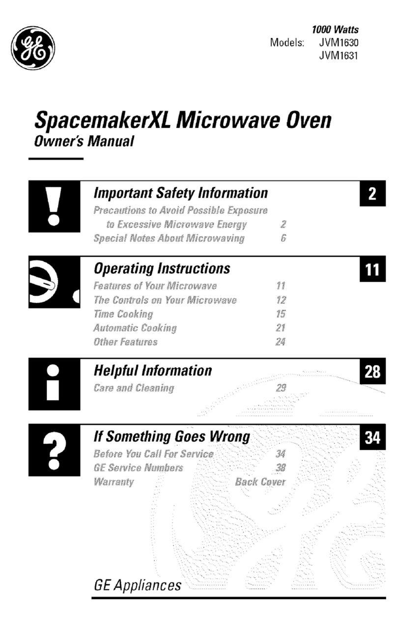 GE SpacemakerXL JVM1631 User manual GE SpacemakerXL JVM1631 User manual