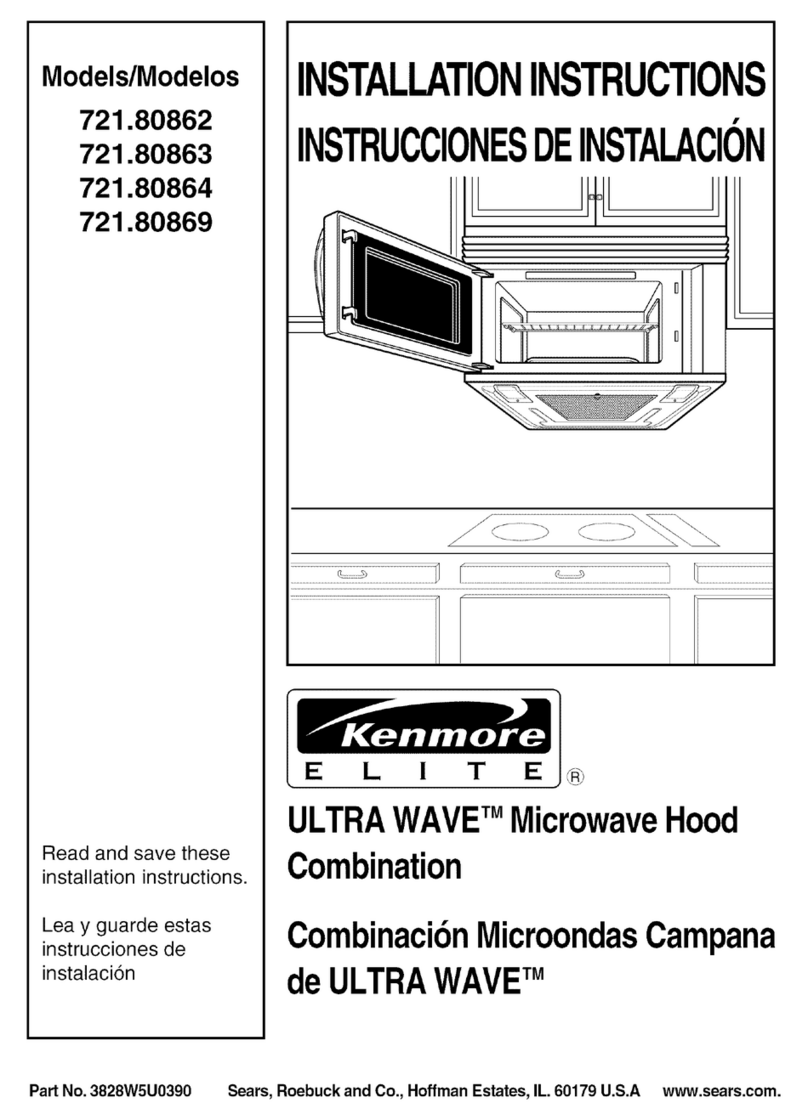 Kenmore 721.80862 installation instructions