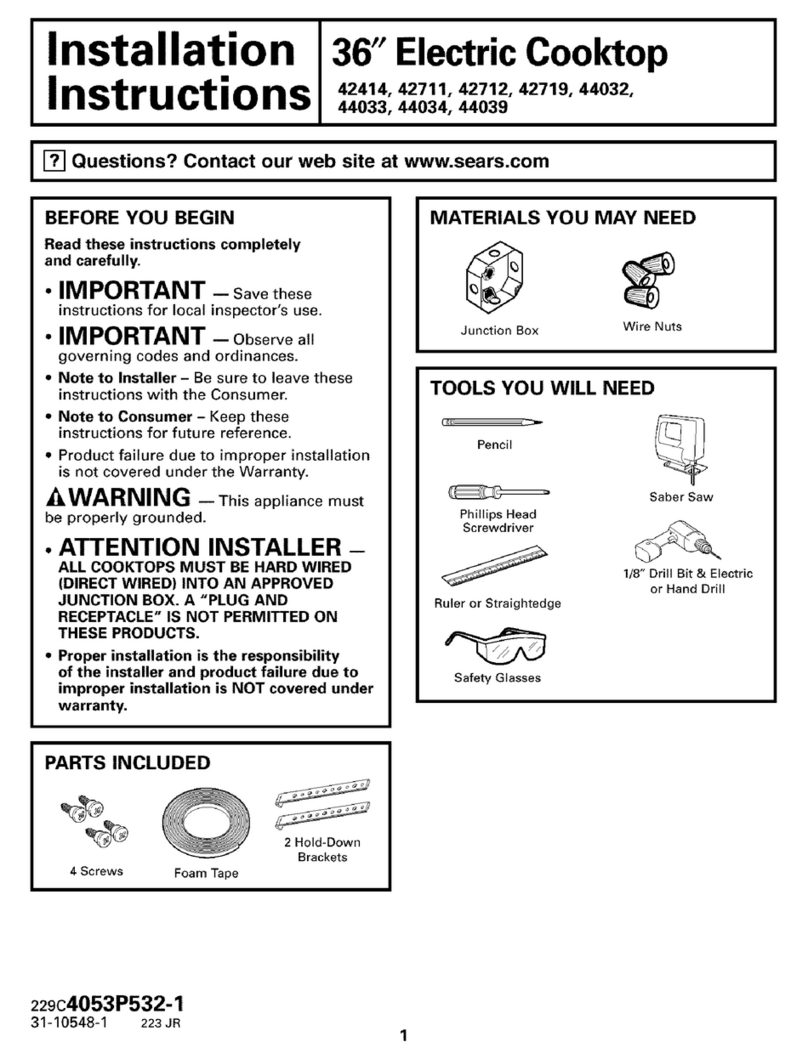 Kenmore 42414 installation instructions