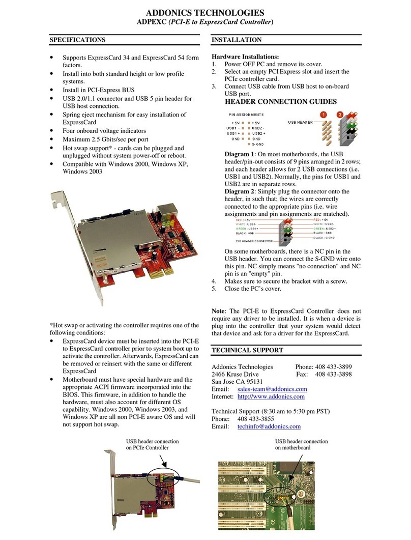 Addonics Technologies ADPEXC manual Addonics Technologies ADPEXC manual 