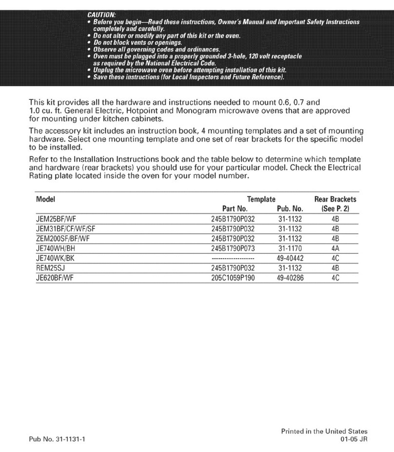 GE REM25SJ User manual