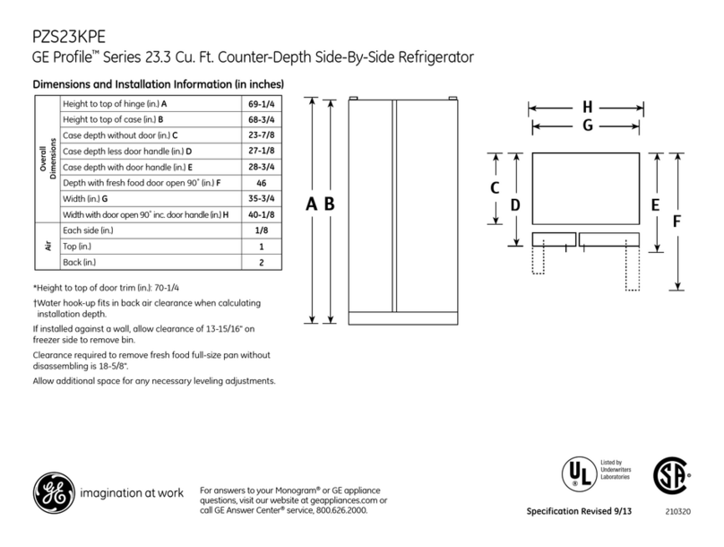 GE PZS23KPEBV Manual