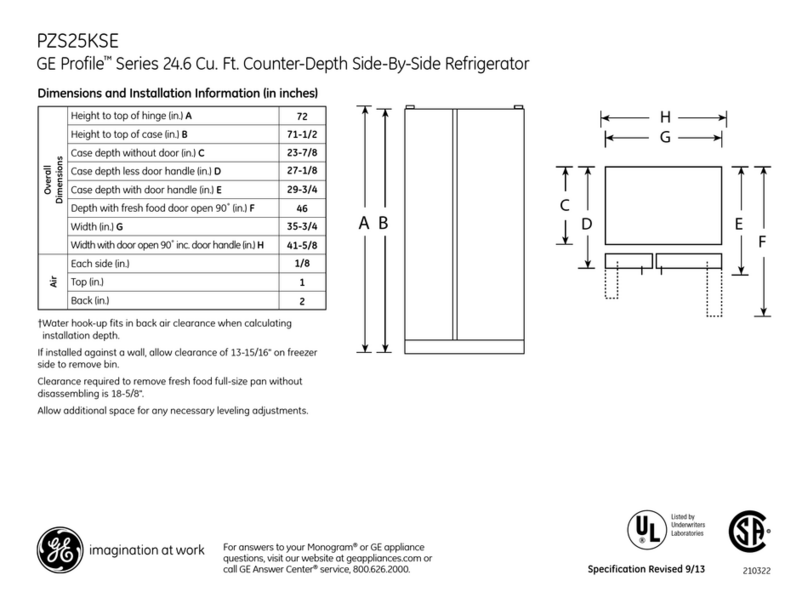 GE PZS25KSESS Manual