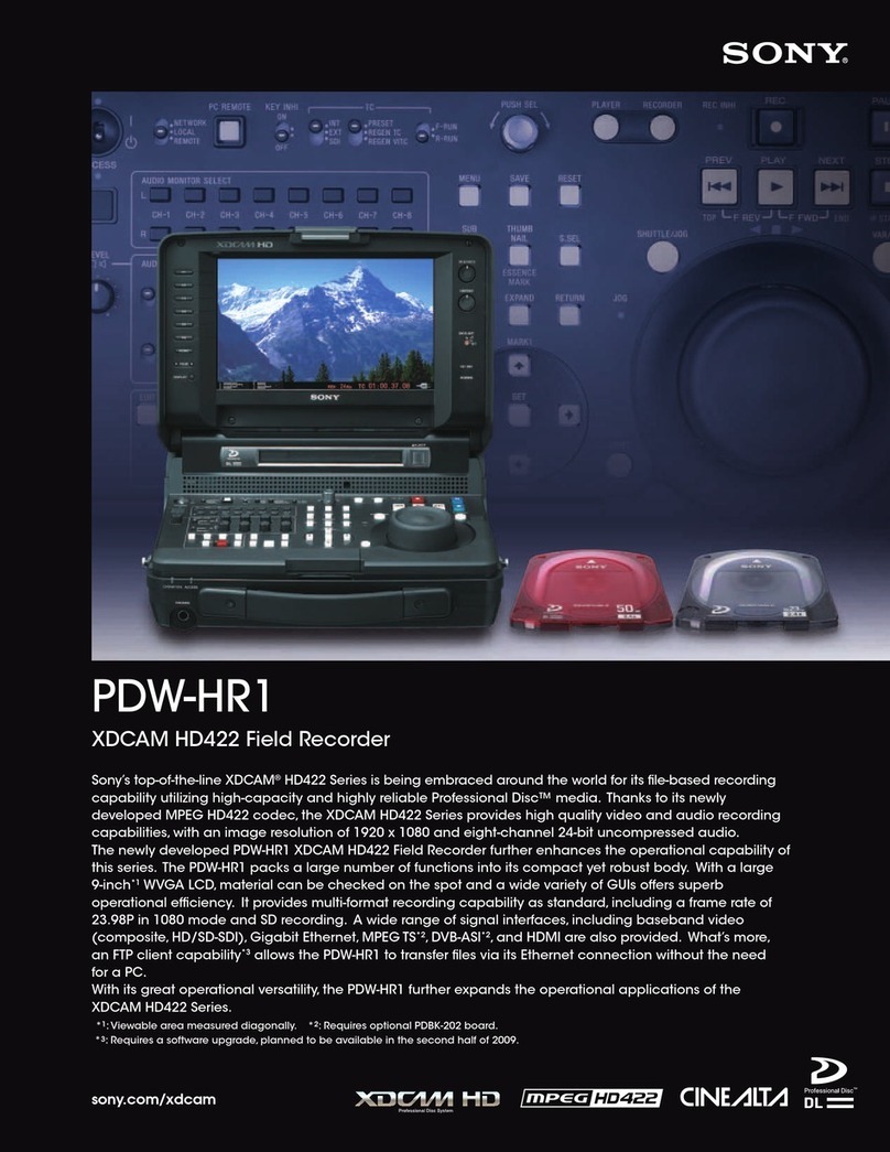 Sony XDCAM PDW-HR1 User manual