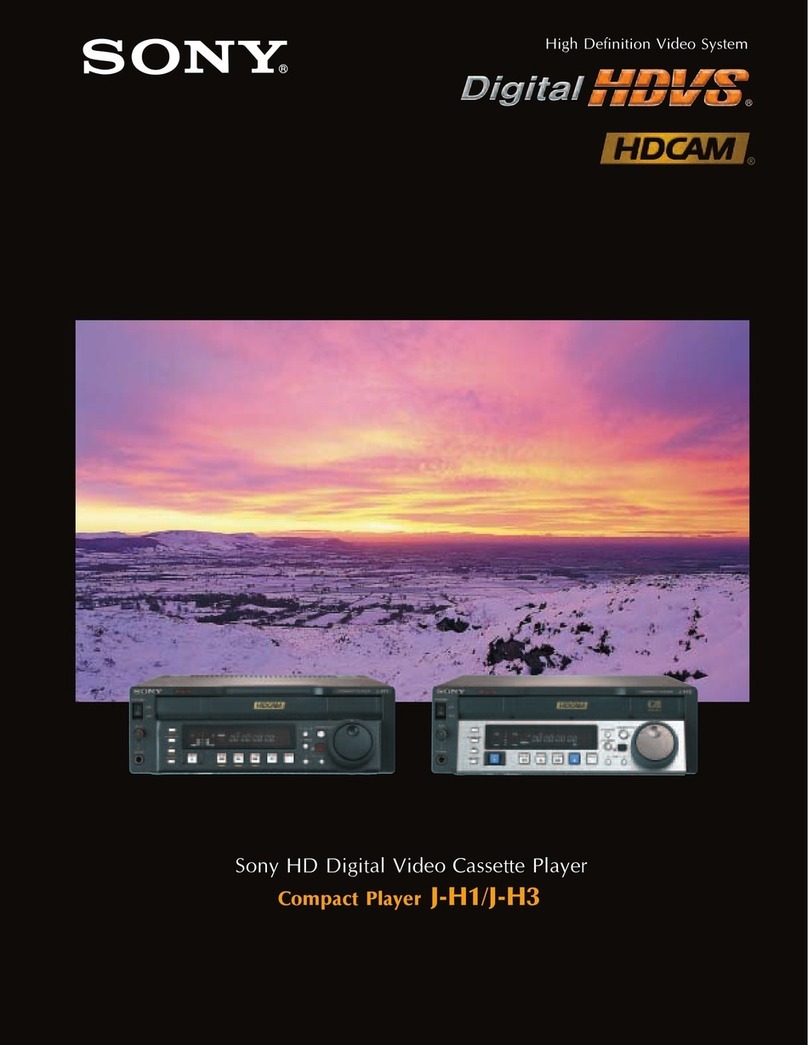 Sony HDCAM J-H1 User manual Sony HDCAM J-H1 User manual