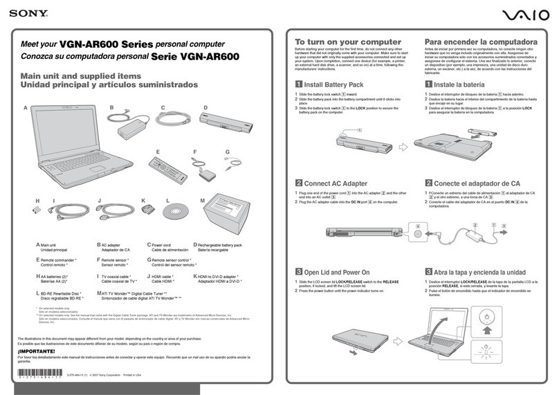 Sony WAIO VGN-AR600 Series User manual