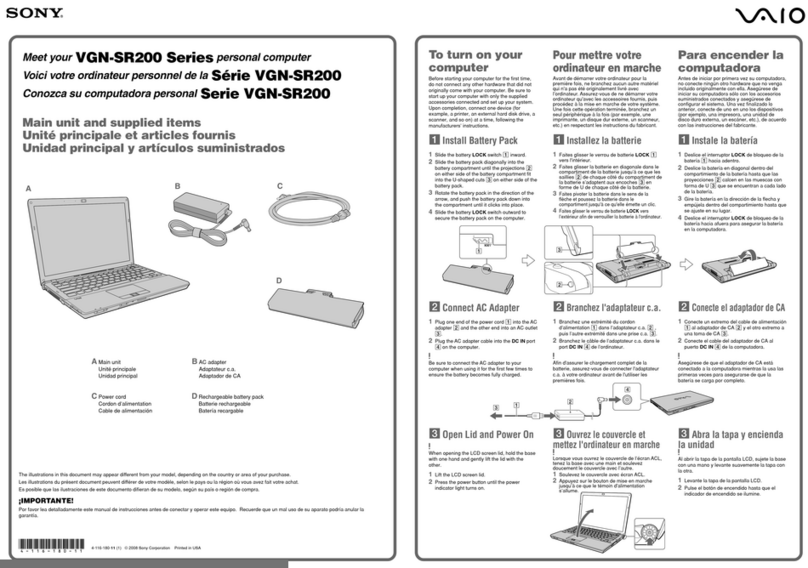 Sony VGN-SR200 Series User manual