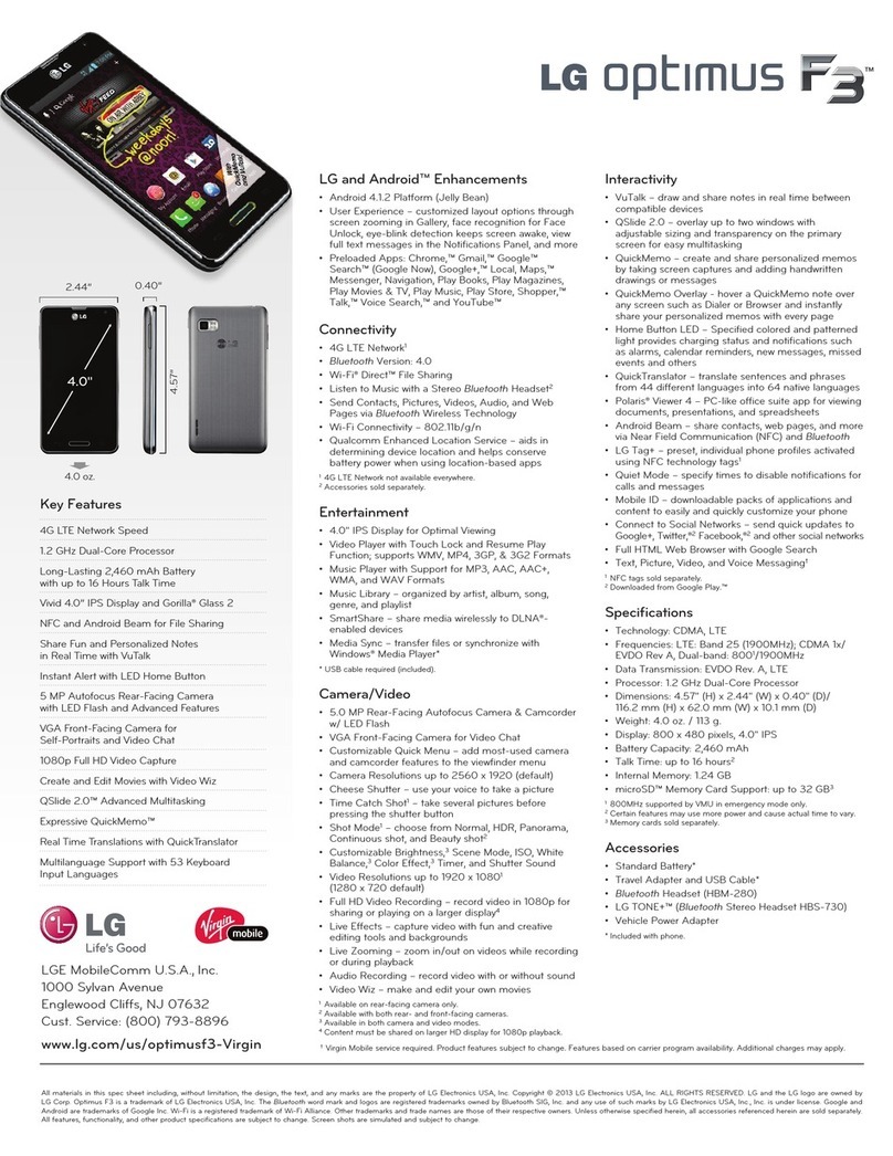 LG Optimus F3 User manual