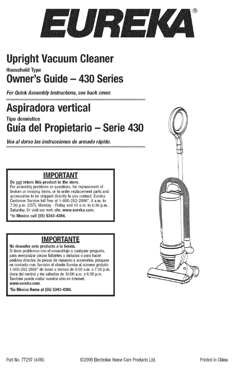 Eureka Optima 430 Series owner's guide
