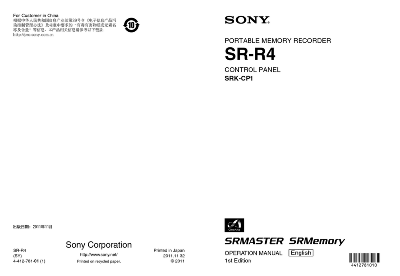 Sony SRMASTER SR-R4 Operation manual