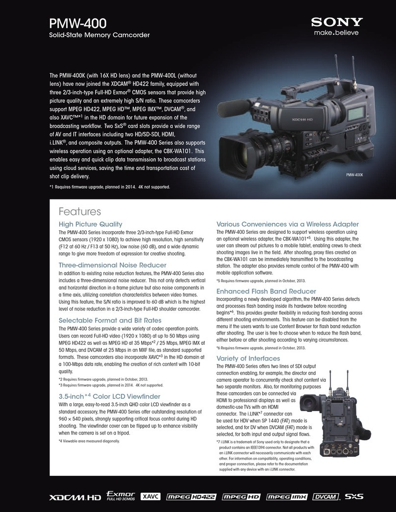 Sony PMW400K User manual
