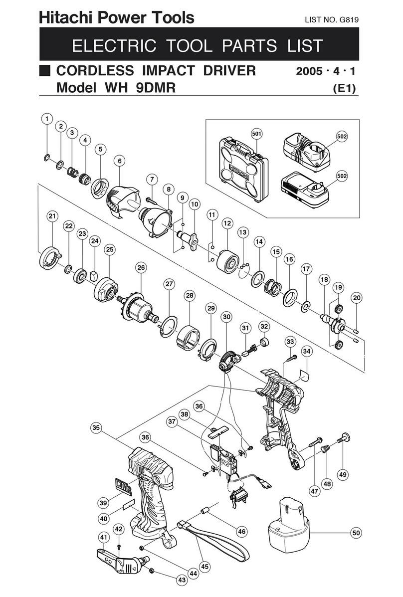 Hitachi WH9DMR - 9.6V Cordless Hex Impact Wrench 2... User manual