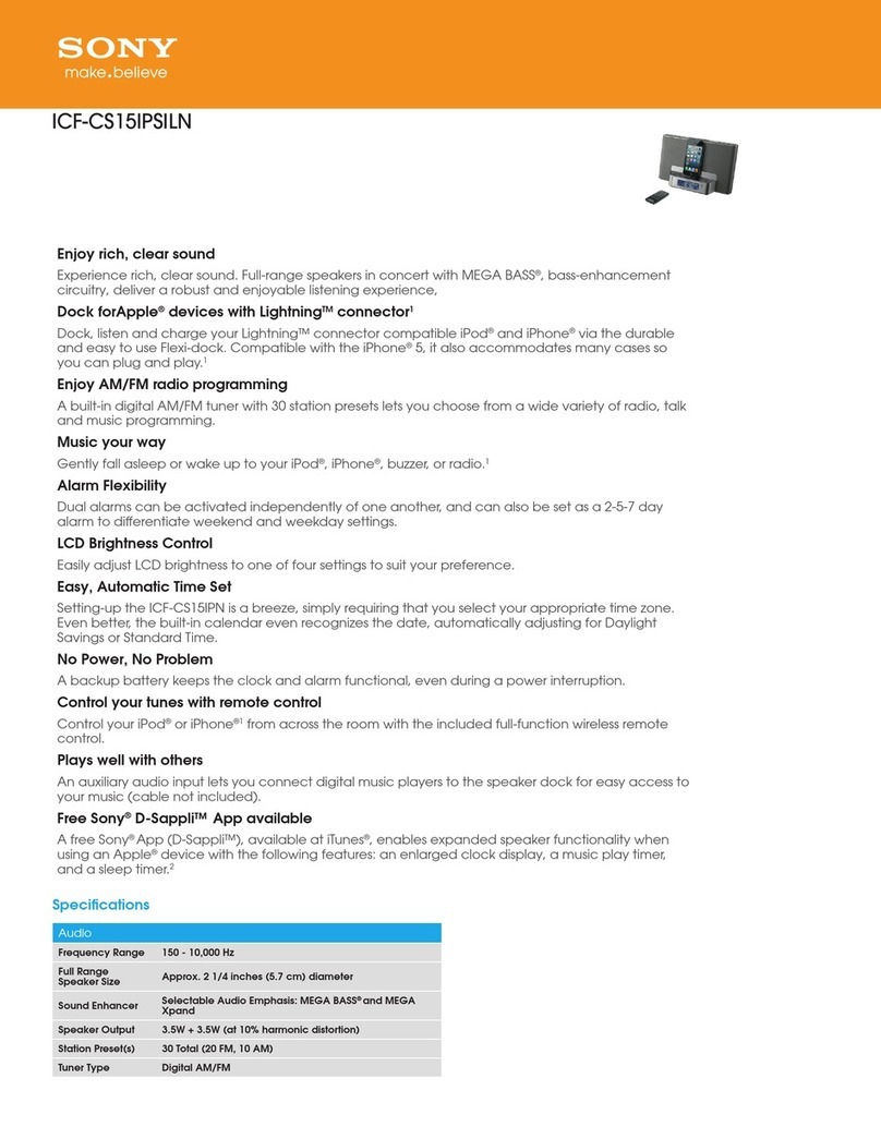 Sony ICF-CS15iPN Specifications