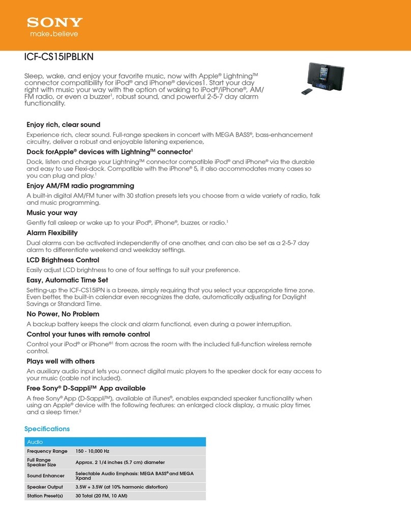 Sony ICF-CS15iPN Specifications