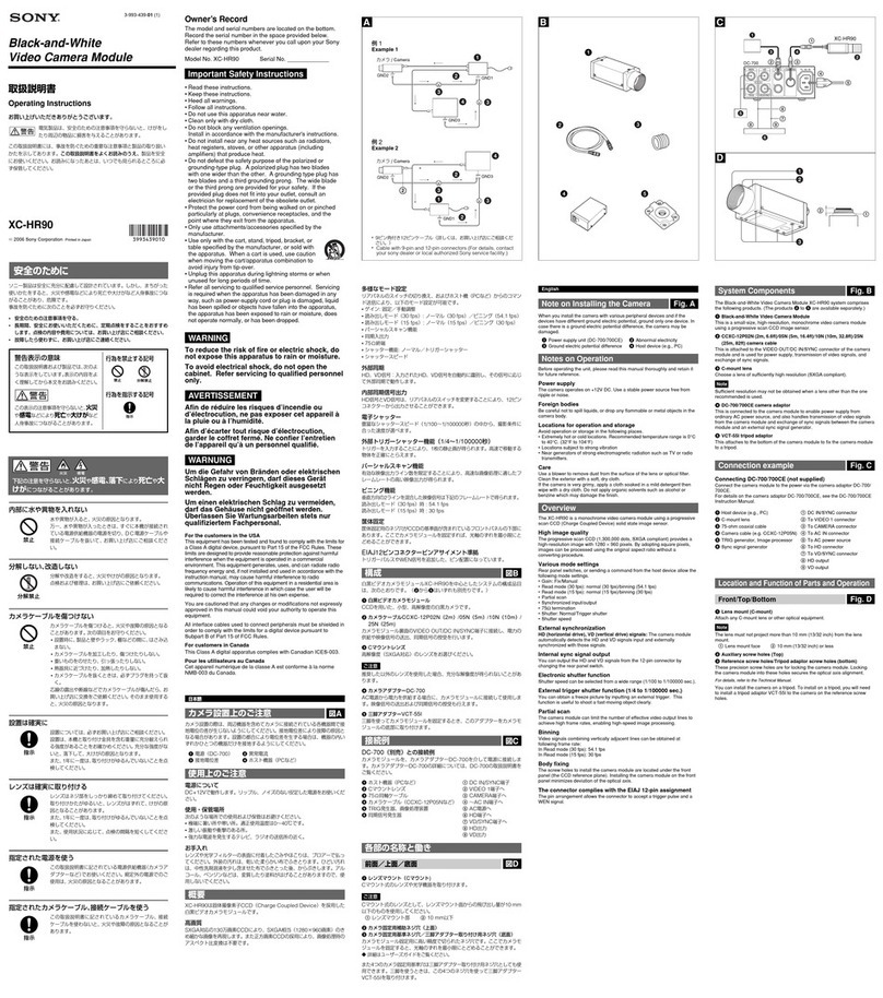 Sony XCHR90 User manual