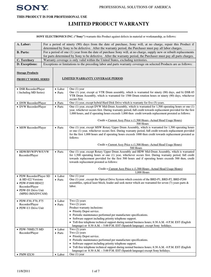 Sony HVR-1500A Use and maintenance manual