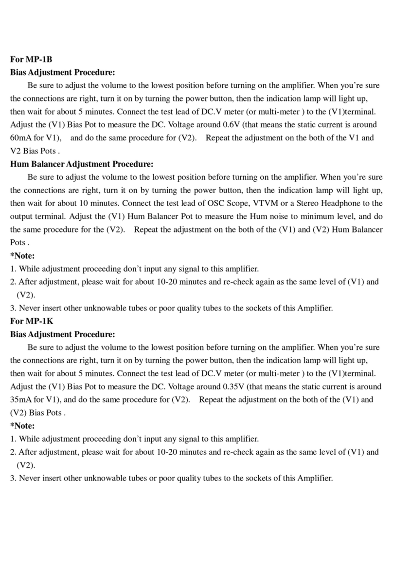 Audio Space Biasing for MP-1B instruction manual