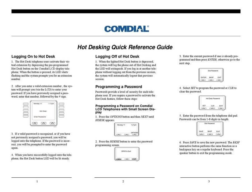 Comdial Hot Desking User manual Comdial Hot Desking User manual