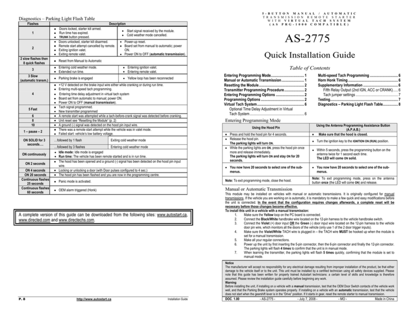Autostart AS-2775 User manual