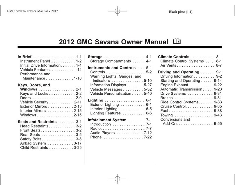GMC 2012 GMC Savana User manual GMC 2012 GMC Savana User manual