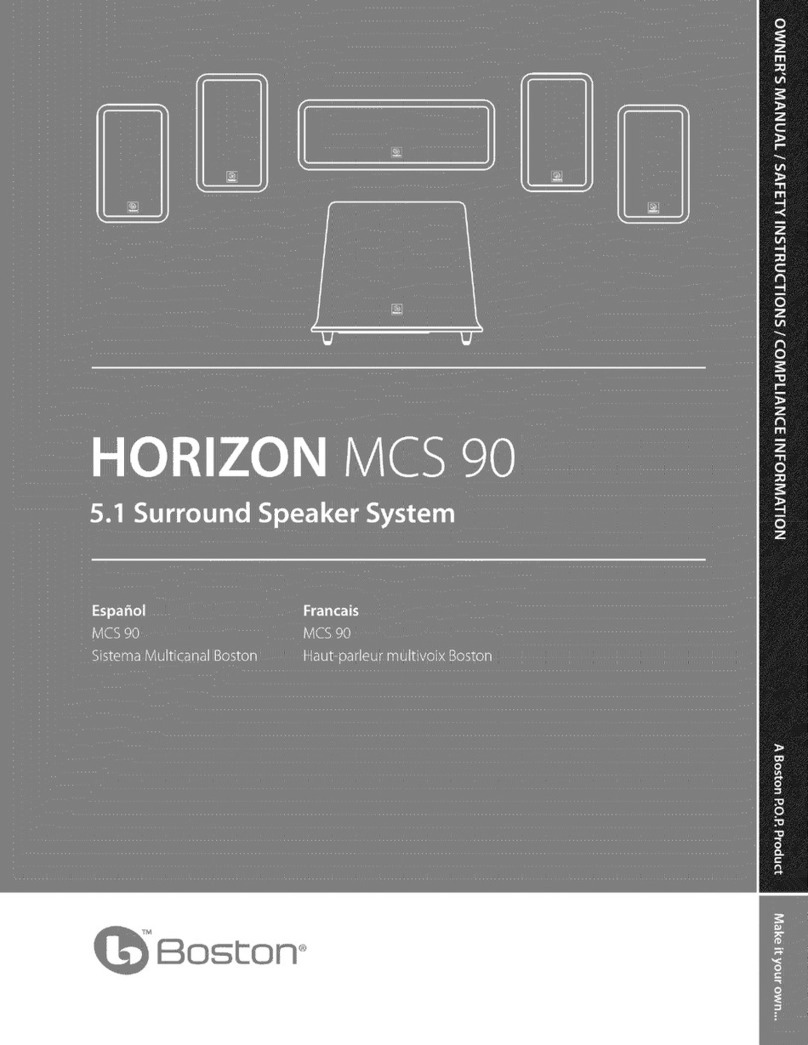 Boston Acoustics HORIZON MCS90 owner's manual