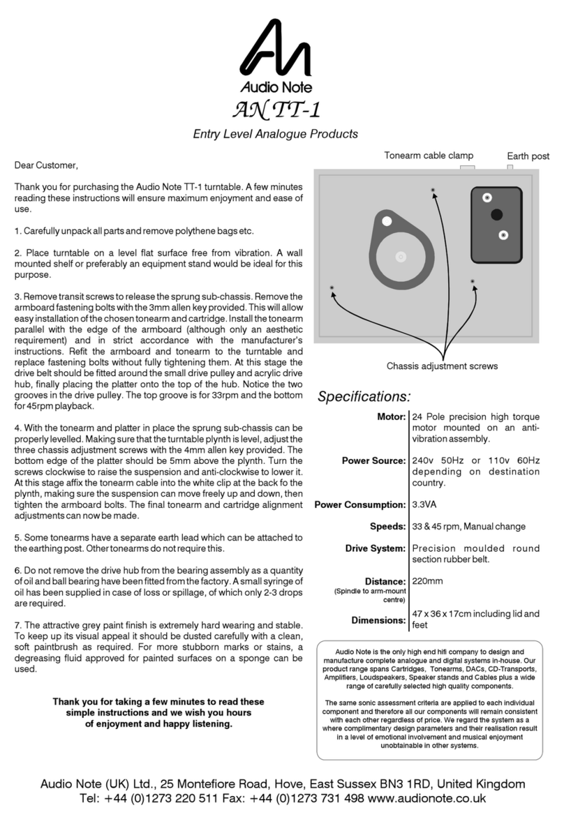 Audio Note AN TT-1 manual