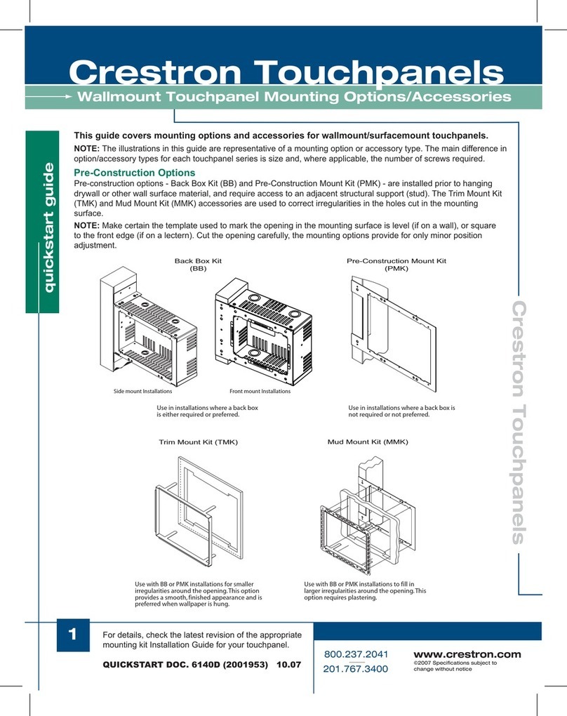 Crestron Wallmount Touchpanel User manual