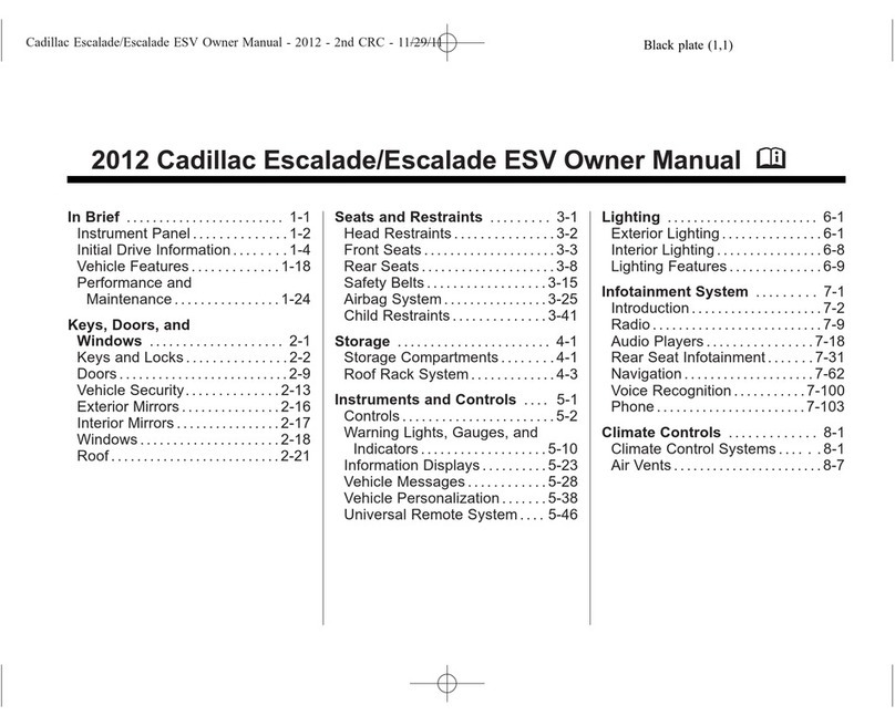 Cadillac 2012 Cadillac Escalade User manual