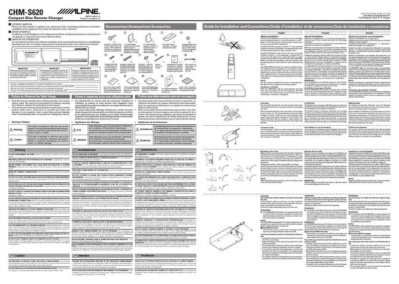 Alpine CHM-S620 User manual