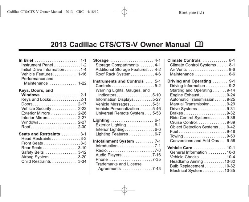 Cadillac 2013 Caddilac CTS User manual