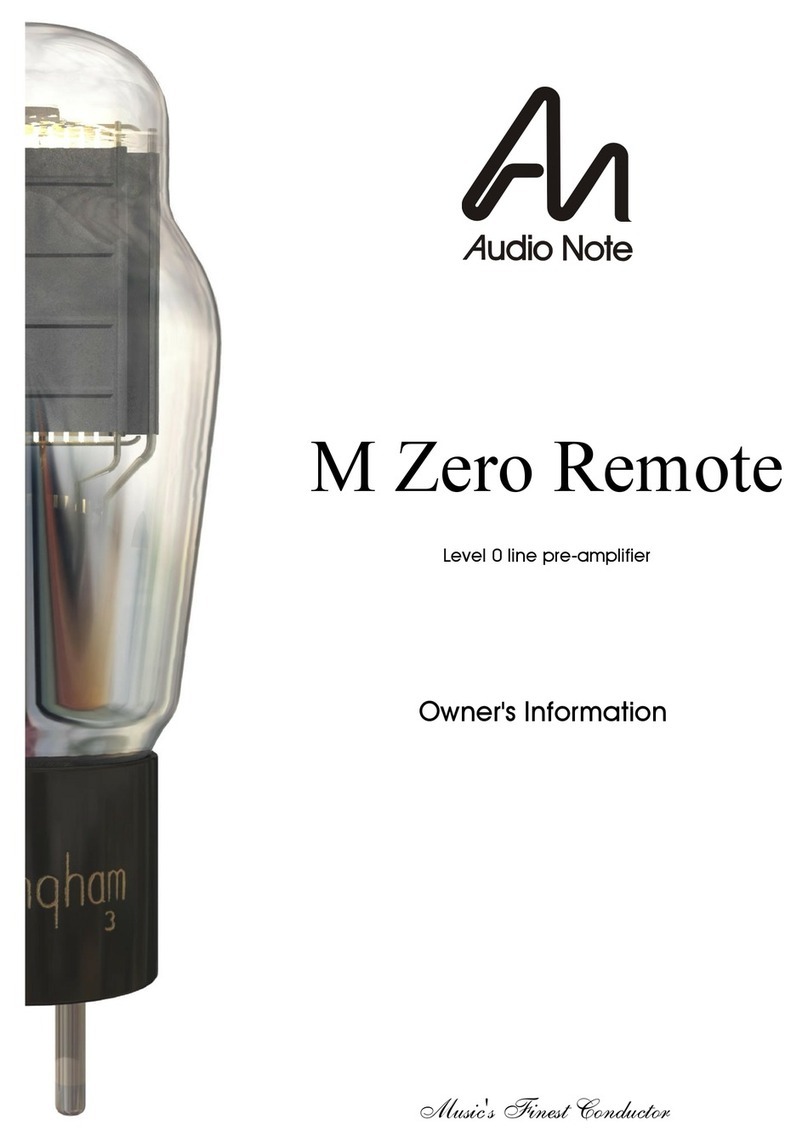 Audio Note M Zero Remote Technical manual